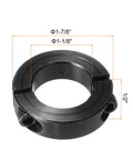 One And One Eighth Inch Bore Double Split Shaft Collar With Set Screw Built Tough Carbon Steel Clamping Collar Black Finish