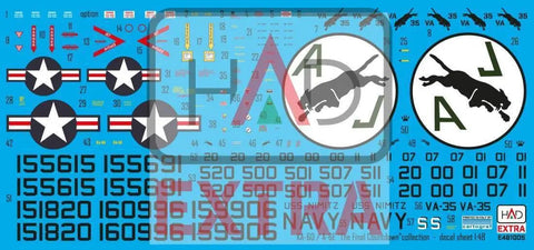 1/48 A-6E Intruder Decal Sheet The Final Countdown Gray For Scale Model Aircraft Builders, Premium Paper Decals