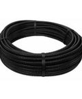 Slick Non Metallic Liquidtight Pvc Conduit Roll One Inch Flexible Wiring Raceway One Hundred Foot Heavy Duty Tubing rolled up, black PVC tubing.
