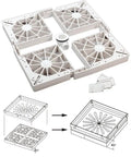 Durastall Extended Base Kit White Elevates Shower Base 2.75 Inches For Durastall 80 And 140 Lets You Run 1.5 Inch PVC From Under Floor To Drain Includes Four Extension Blocks And Drain Kit with diagram