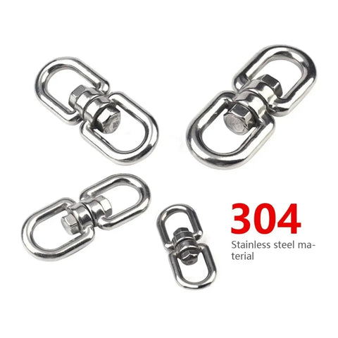 Hardcore 304 Stainless Steel Double Eye Swivel Anchor Link For Marine Boat Rigging Heavy Duty Hardware, showing various sizes.