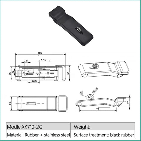Rubber Cabinet Toggle Latch With Soft Pull Door Lock Hidden Draw Mechanism Flexible Gate Lock Hinges For Secure Cabinets