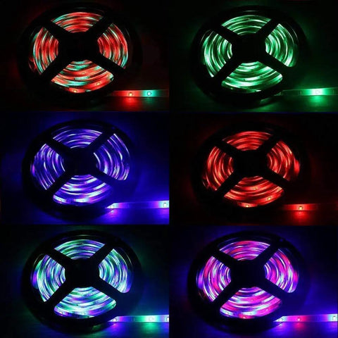 Colorful LED lights featuring 44 Keys IR Remote Controller Kit With Wireless Rectifier Control Box And 12V 3A Power Supply For RGB LED Strip Lights SMD 5050 3528 2835 4 Pin RGBW Easy Install And Replacement Controller Plug And Play Ready.