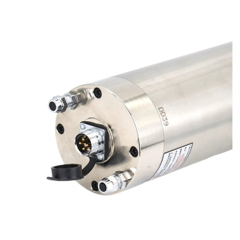 Badass Industrial Grade Constant Torque Spindle Motor With Er20 Chuck Nut 220V 380V 400Hz Up To 24000 Rpm Slotting Cutter Arbor Kit showing connectors and motor back.