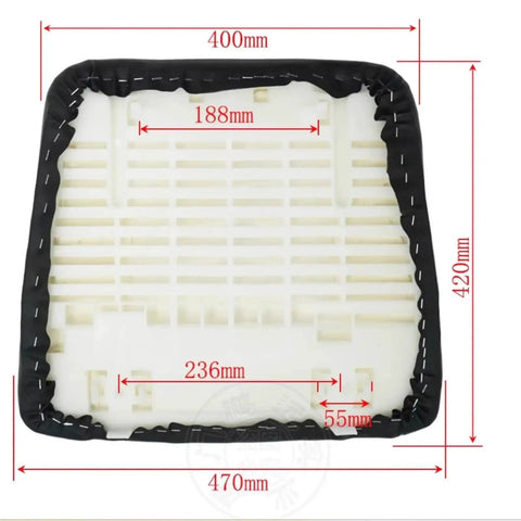 Dimensions of Rugged Upholstery Cushion Replacement For Lift Trucks 3244332611 showing 400x420mm measurements