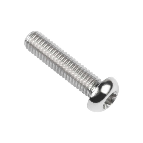 Crazy Lightweight Titanium Button Head Torx Bolts Set M5 M6 M8 In 10 12 15 20 25 30 35 40 Mm Length Pack Of 6 For Bicycle Motorcycle And Car Use Grade 5 6Al 4V Tough And Corrosion Resistant image showing a titanium bolt