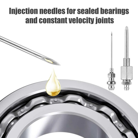 Grease Needle Gun Nozzle Kit With Six Nozzles And One Dispenser Hardened Steel Grease Injector Tool For Tight Spaces And Deep Holes