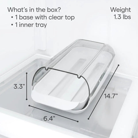 Rolling Egg Holder Organizer For Fridge, BPA-Free Stackable Dispenser With Removable Tray, clear top, 12-14 egg capacity