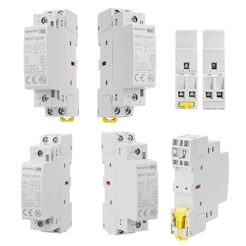 Dead Silent 25a Ac Dc 120v Contactor 2 Pole Normally Open Din Rail Module For Hvac And Ev Systems, compact design, multiple views.