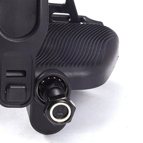 Close-up of Non Slip Adjustable Straps Exercise Bike Pedals With 1/2-9/16 Inch Spindle 14mm Long Spindle Right Marked