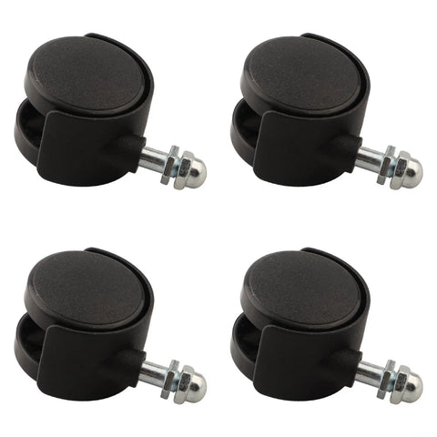 4-pack replacement caster wheels for heaters, 40x30mm omni-directional, durable plastic for smooth movement on hard floors and carpets.