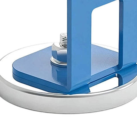 Heavy Duty Welding Magnetic Holder With Strong Anti Slip Magnet Base For Secure Mig Torch Stand And No Reach Bracket To Keep Workshop Tools Stable And Ready, close-up view of base and magnet.