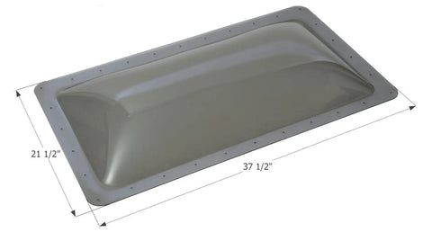 Rugged RV Skylight Dome 33.5 x 17.5 Inch Smoke Tint Thick Impact Resistant Polycarbonate Flange 37.5 x 21.5 x 4 Inches Industry Leading Quality Replacement for Most RV Roof Openings