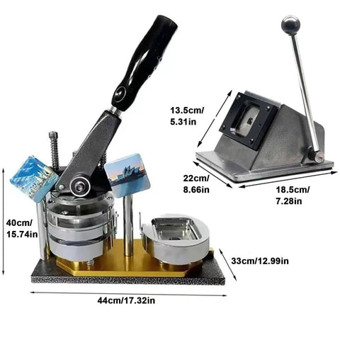DIY Button Badge Maker Kit 50x50mm Pin Press Machine With Paper Cutter And 100pcs Components For Creating Custom Photo Magnets, Fridge Decor, Gifts, And Personalized Badges; black handle badge press