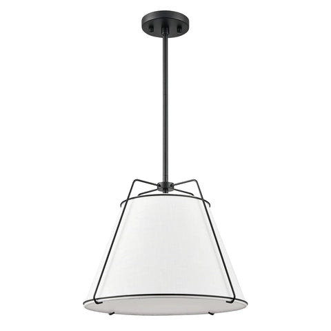 Lise Chandelier In Black And White With Adjustable Rods E26 Socket 60W Max LED Compatible Hardwired Dry Rated Sloped Ceiling ETL Listed Traditional With Modern Vibe
