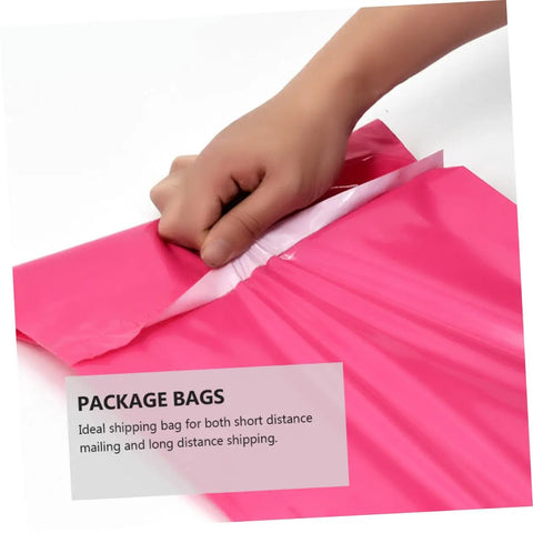 Hand sealing Thickened Waterproof Pink Poly Mailer Bags 17x30cm Bulk Pack Of 100, ideal for shipping documents and goods