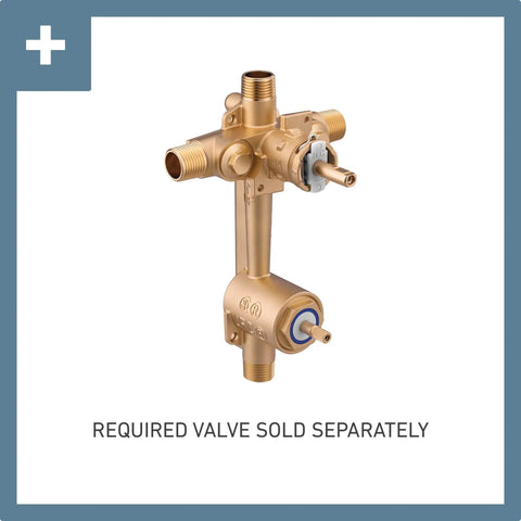 Genta LX Posi-Temp Trim Kit With Built-In 3-Function Transfer Valve For Shower, Chrome Finish, brass valve element
