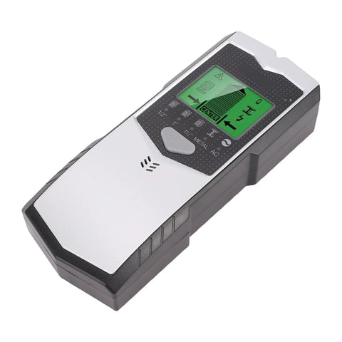 Bewinner 5 in 1 Wall Scanner Detector showing LCD display for detecting wood, metal, and AC wires in home improvement.