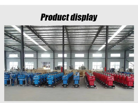 Product display showcasing Portable Electric Polyurethane Spray System For PU Foam Insulation And Polyurea Coating in blue and red.