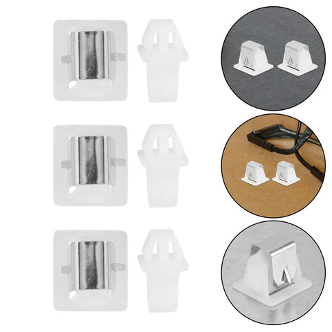 Six Set Dryer Door Latch Strike Kit For Washing Machines And Dryers Replacement Parts White Plastic And Stainless Steel Durable Easy Installation Precise Fit For Home Appliances, white
