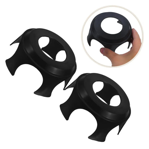 10 Pack Office Chair Wheel Cups Floor Savers with Smooth As Butter Slide Motion, flexible black polyurethane cup liners.