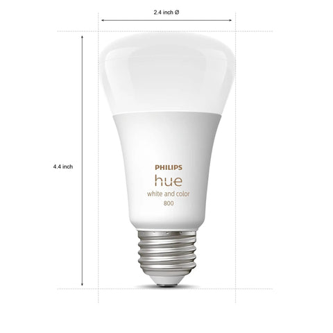 Smart 60W A19 Color Ambiance LED Bulbs 2 Pack White and Color Changing Lights That Bring the Vibe 800 Lumens E26 Indoor Lamps