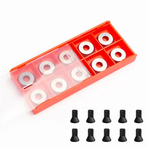 10 pack of 12mm Carbide Inserts For Wood Lathe Tools R12 And Two And A Half Millimeter Thick Indexable Tungsten Carbide Lathe Bits