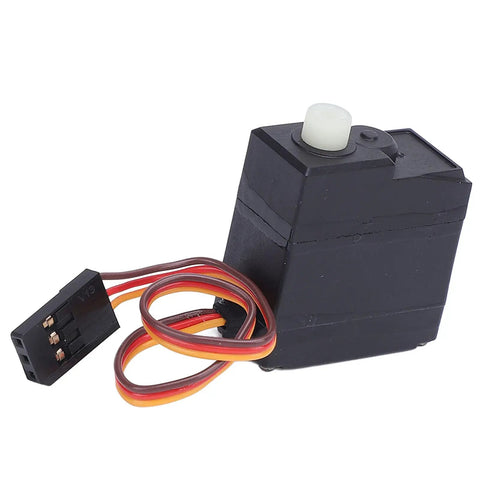 17 Gram RC Gear Servo angled view with metal gear, designed for Scy 16102Pro trucks, enhancing steering precision and torque.