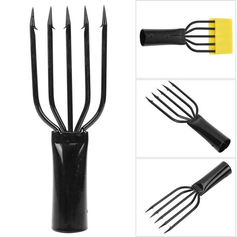 Five Prong Canopy Stainless Steel Fishing Harpoon Gig Fork With Barbed Hooks for Spearfishing Salmon Eel Frog