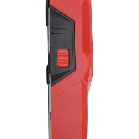 Close-up of the side view of the Halearo Compact Robust Stud Electric Wire Finder with Clear LCD Screen for with red and black design.