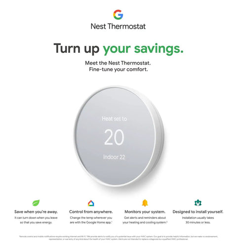 Nest Thermostat Smart Programmable WiFi Thermostat With Energy Star Certification displaying temperature settings.