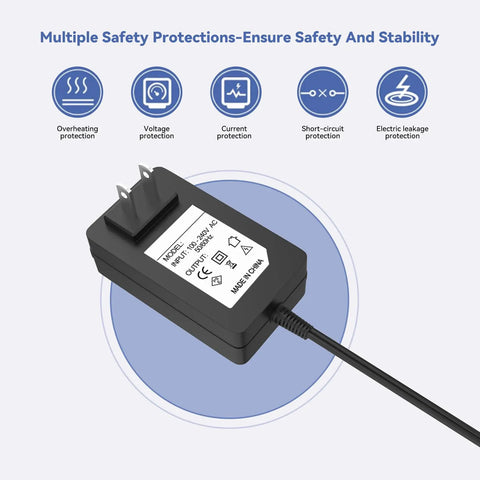 AC DC Power Adapter For Foresight GCQuad And GC3 Golf Launch Monitor with safety protections icons visible