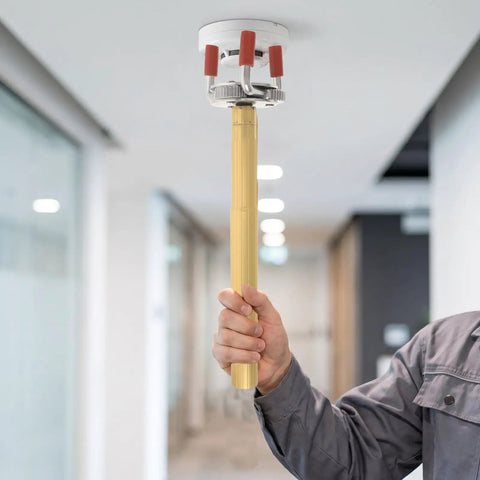 Heavy Duty Aluminum Alloy Smoke Sensor Removal Tool With Grip Tight Claw Head for quick HVAC maintenance in use.