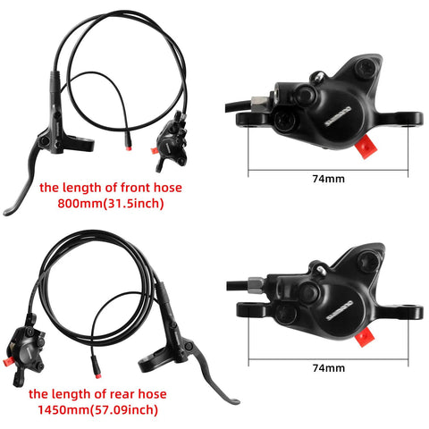High Performance Hydraulic Disc Brake Set For E Bikes With Dual Piston Action Pre Bled Mineral Oil 160 180 203mm Rotors Image