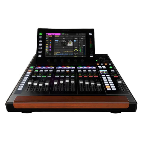 Front view of Wing Compact 48 Channel 28 Bus Full Stereo Digital Mixing Console with touchscreen interface