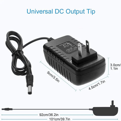 AC Adapter For FrSky Taranis X9D Plus Telemetry Radio Transmitter, Worldwide 100-240V Power Charger with cord and measurements