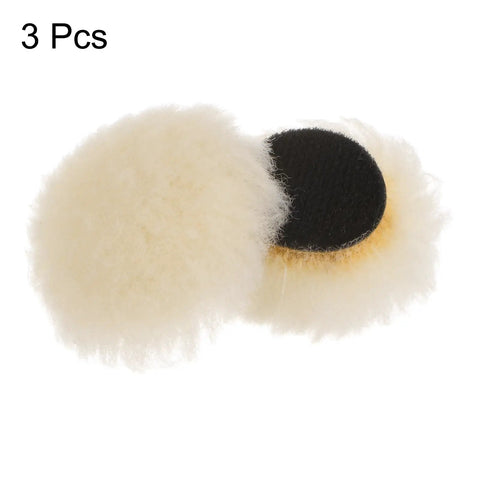 These 3 Inch Wool Buffing Pads Lock Right Onto Your Buffer In Seconds, soft 3 inch wool pad for car detailing and furniture refinishing.