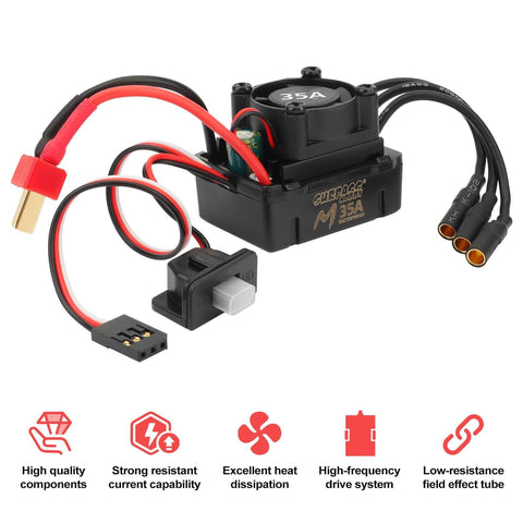 2430 7200KV Brushless Motor And 35A ESC Combo Waterproof Sensorless Power Pack For 1/16 And 1/14 RC Cars And Trucks