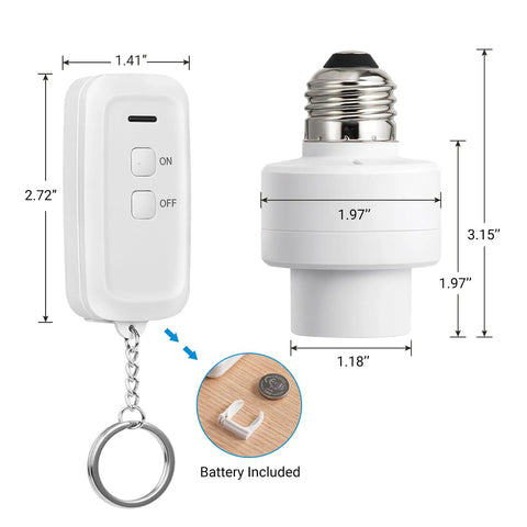 Remote Control Light Socket With Wireless Control For Lamps And Fixtures, Pull Chain Compatible, 100Ft Range, No Wiring Needed
