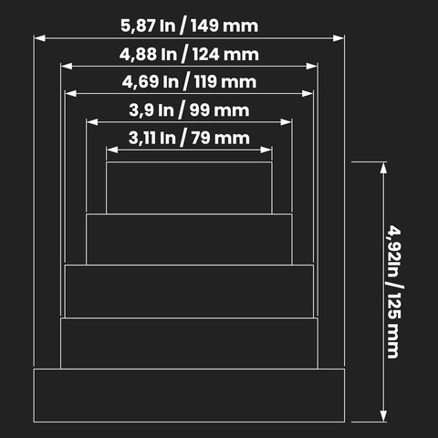 Diagram of 3 To 6 Inch Duct Inline Reducer Increaser Plastic Universal Connector showing various step sizes for HVAC ducts.