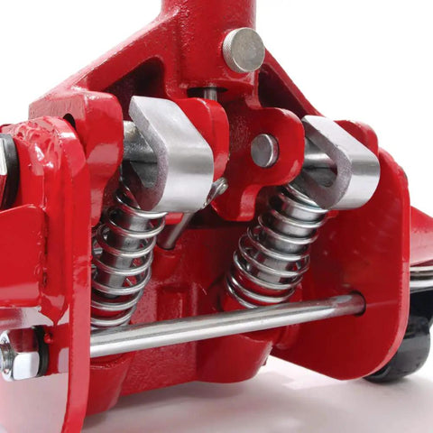 Detailed view of Dual Piston mechanism on Heavy Duty Hydraulic Low Profile Floor Jack With Dual Piston Quick Lift Pump And 3.5 Ton 7000 Lb Capacity.