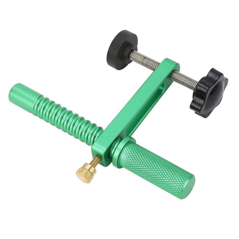 Two Piece Bench Dog Clamp Set 19mm Quick Release Fast Acting Hold Down All Metal Woodworking Tools in green color