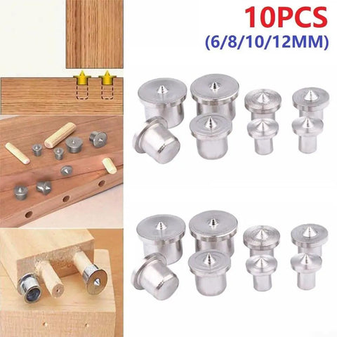 10 Pcs Steel Dowel Center Points For Pro Grade Wood Joinery, Precise Alignment Of Joints And Tenons, 6mm Dowel Center Markers