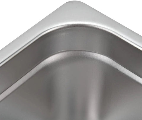 Close-up of Boss Move Stainless Steel Coffee Knock Box corner showing smooth surface, ideal for easy clean and rustproof use.