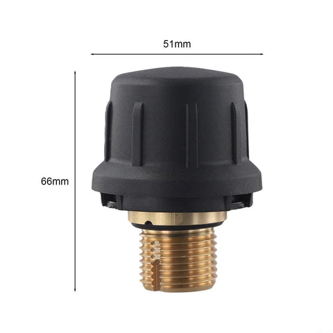 Brass Safety Valve Replacement For Karcher SC1 SC2 CTK10 SC2D Steam Cleaners with brass and plastic build, 51mm x 66mm.