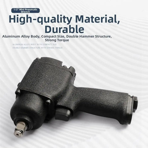1/2 Inch Pneumatic Impact Wrench Delivers Hard Charging 475 Nm Punch Through A Rock Solid Double Hammer Drive and Featherlight Aluminum Housing with compact structure.