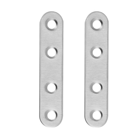 8 Piece Black Straight Brace Brackets for Cabinet Hinge Repair Plate 3 Inch Stainless Steel Flat Mending Plates