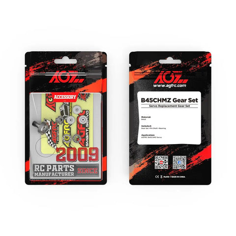 Badass Titanium Metal Gear Upgrade Kit For B44BLS V2 RC Servo Paired With Precision Bearings Waterproof Seal And Shaft Pins in packaging.