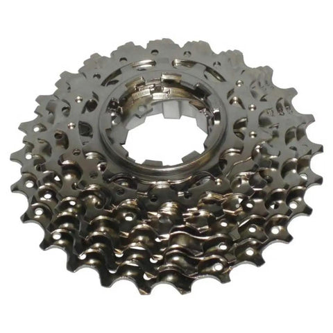 105 5700 10 Speed Road Cassette 11 25 Teeth Silver with Hyper Glide sprockets and close ratio gearing, side view