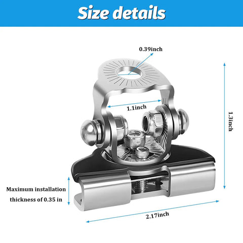 Size details of Universal Car LED Light Bar Mounting Bracket Kit For SUV RV Truck No Drill Hood Clamp Mounts Two Pack Aluminum Exterior